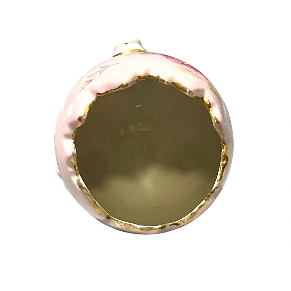 Inarco Vintage 1962 Three Footed Porcelain Egg Vase Pink/Green